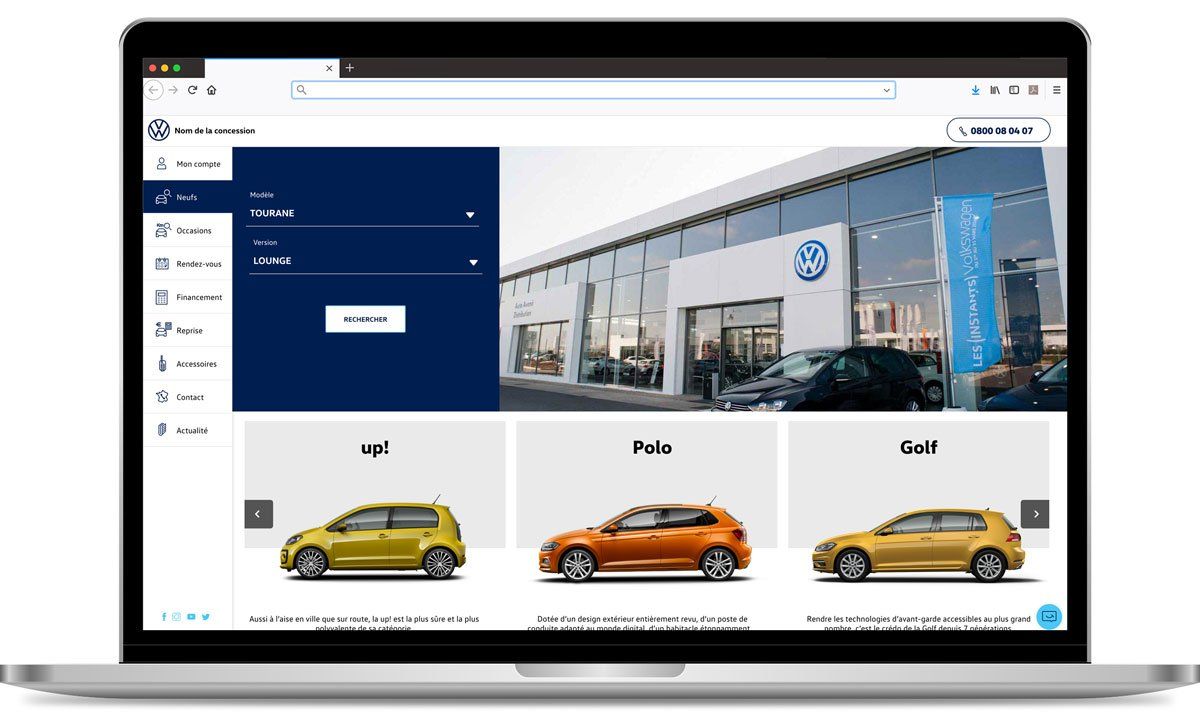 Site concessionnaire Volkswagen Laptop Volkswagen