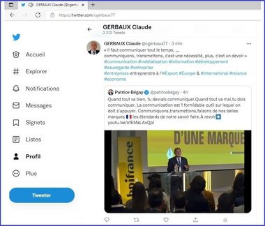 Le compte Twitter de GER-Com
