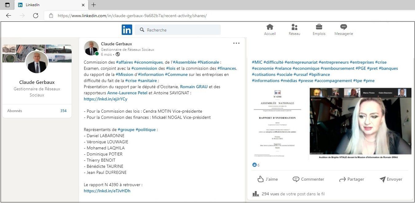 Un post de Claude Gerbaux sur Linkedin