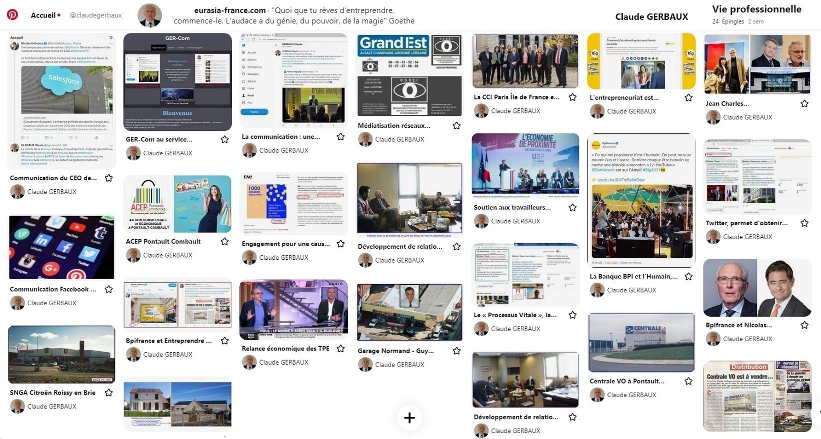 Le tableau Vie professionnelle