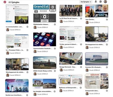 Un des tableaux du compte Pinterest de Claude GERBAUX