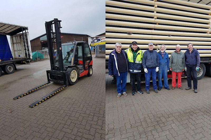 Anlieferung neuer Fingerstege im ASC