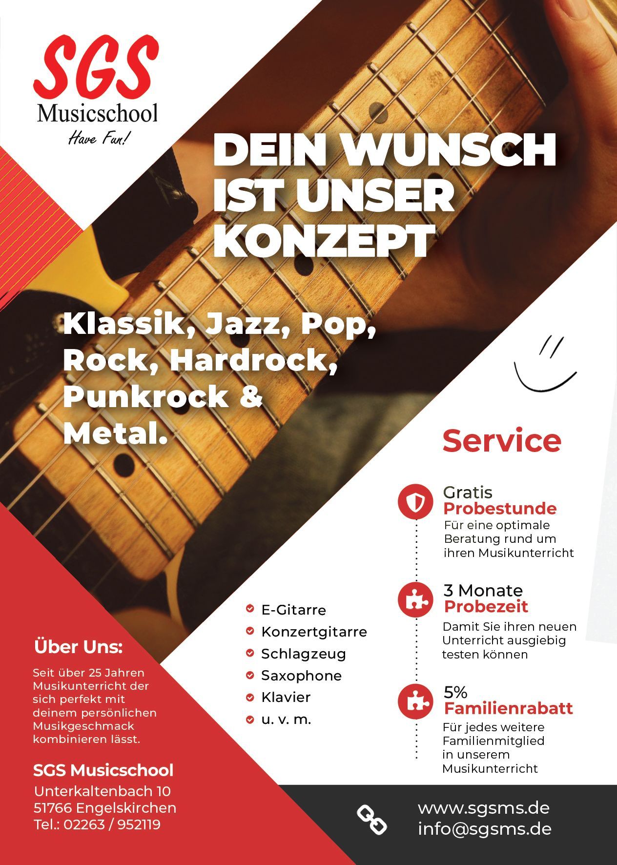 SGS Musicschool, Musikunterricht, Musikschule Engelskirchen
Gitarrenunterricht, Klavierunterricht, Blockflötenunterricht, Gitarre, Klavier, Blockflöte
