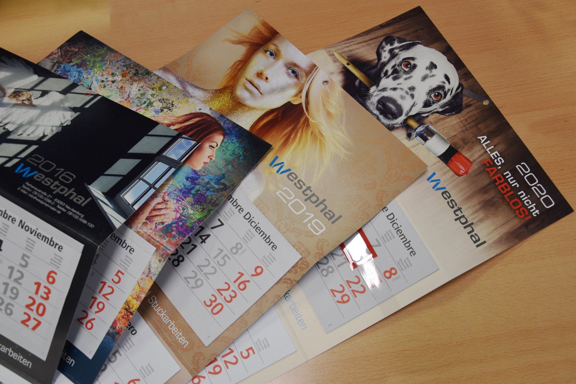 Überblick der letzten Wandkalender für Westphal