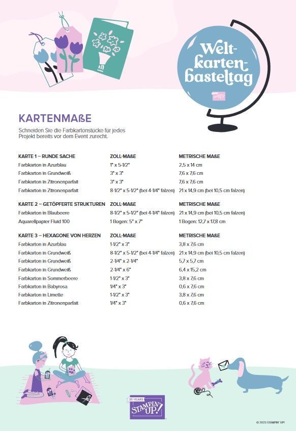 Kartenmaße Weltkartenbasteltag 2023 Kartenmaße Weltkartenbasteltag 2023