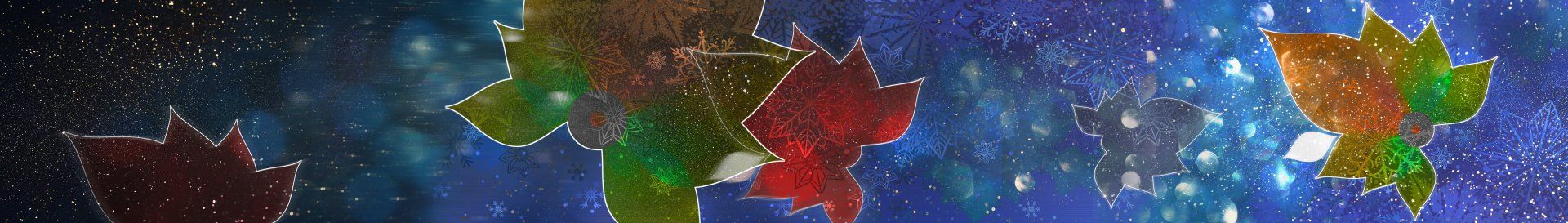 Weihnachtbanner-Bluetenhof-Licht-Schnee-Bluetenblätter