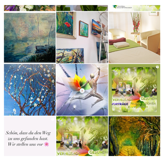 Kacheln mit Bildeindrücken aus dem Blütenhof