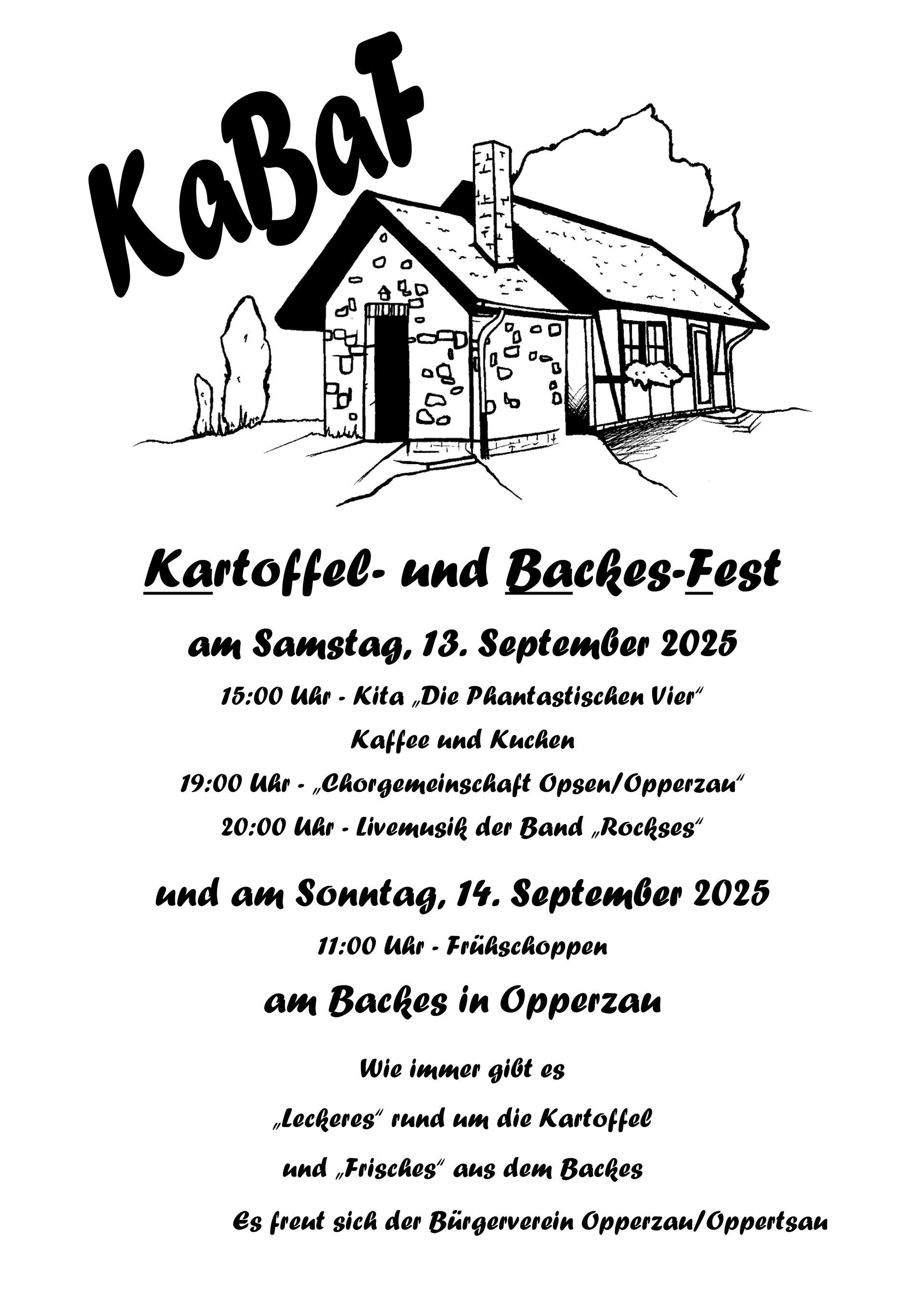Plakat des Kartoffel und Backes-Fest