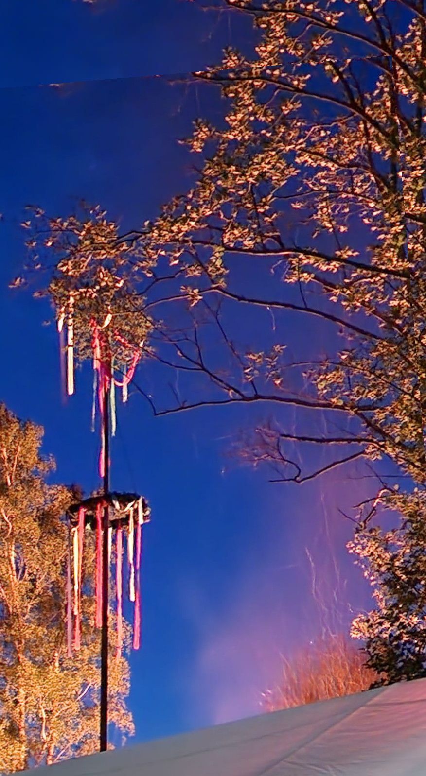 Foto vom Maibau über dem Zeltdach