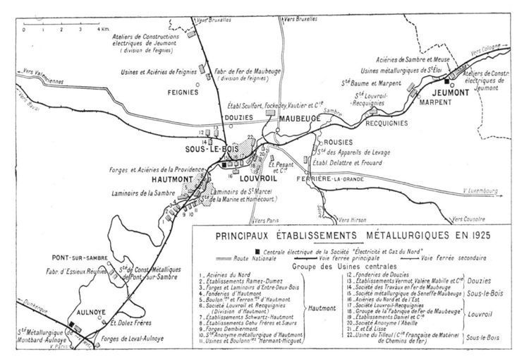 Industrieansiedlungen Maubeuge/Louvroil 1925