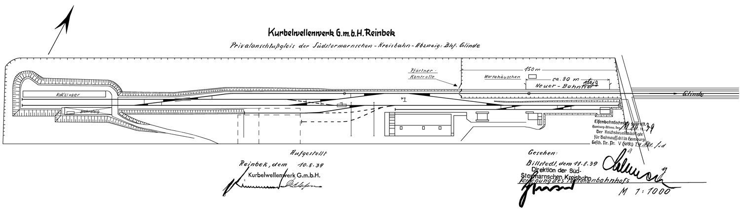 Gleisplan Kurbelwellenwerk 1939