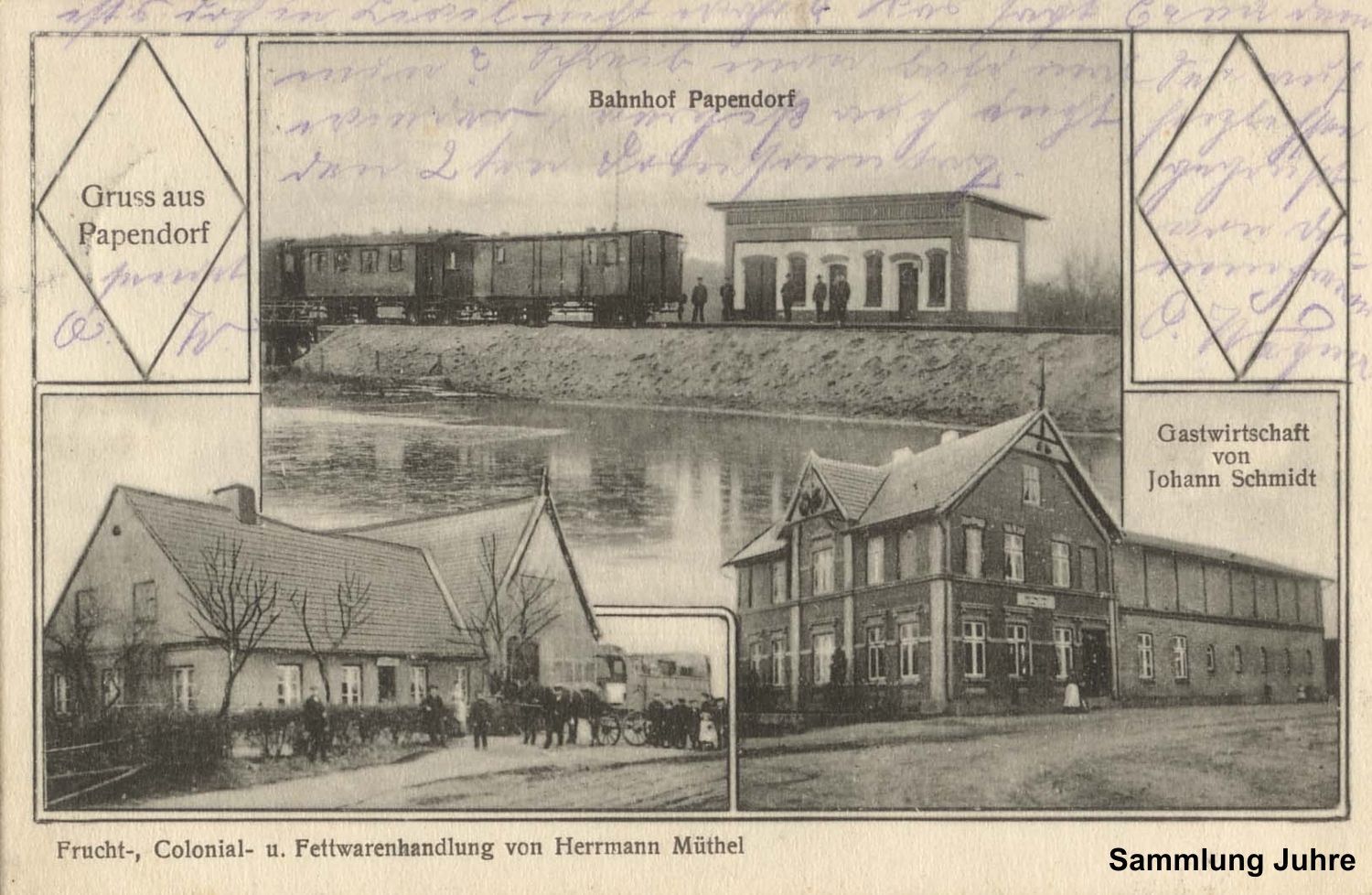 Postkarte Bhf Papendorf