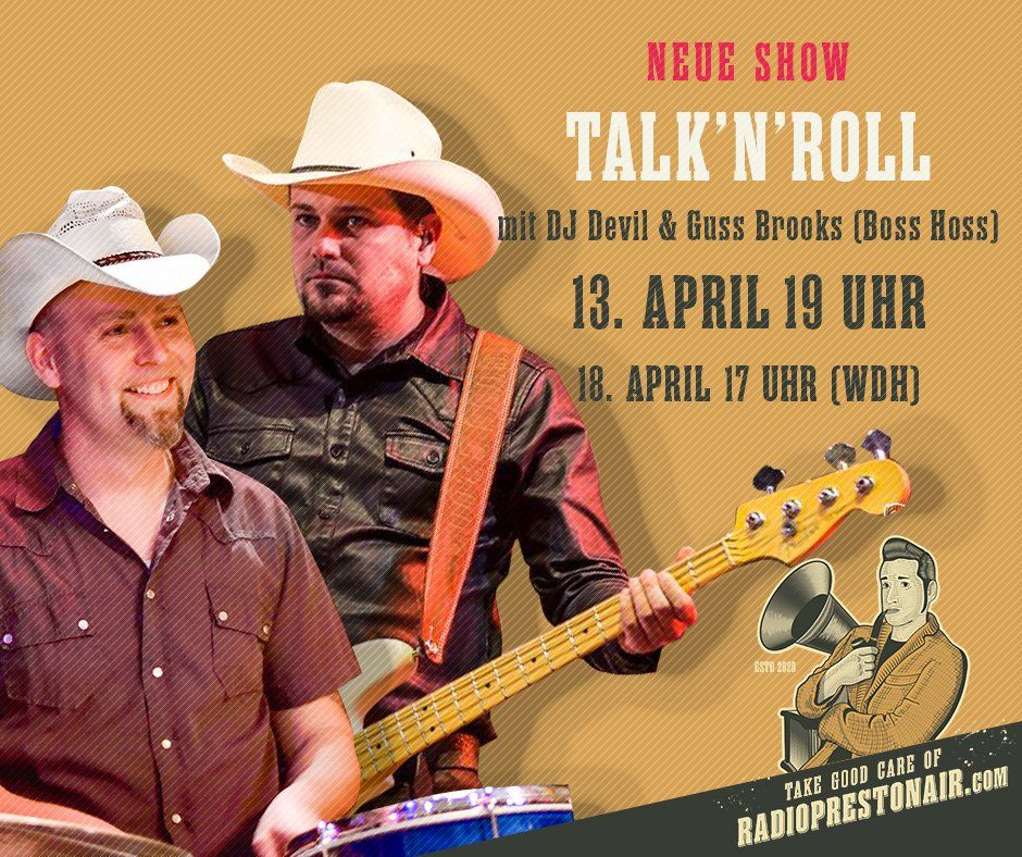 DJ Devil mit Talk'n'Roll - Guess Brooks von Boss Hoss für Radio Preston Air DJ Devil mit Talk'n'Roll - Guess Brooks von Boss Hoss für Radio Preston Air