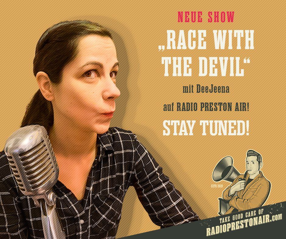 Rock'n'Roll Djane DeeJeena mit Race with the Devil für Radio Preston Air Rock'n'Roll Djane DeeJeena mit Race with the Devil für Radio Preston Air