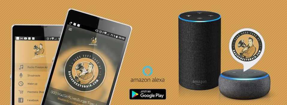 Tablet Teaser Desktop Teaser Radio Preston Air empfangen über Android App und Alexa Skill