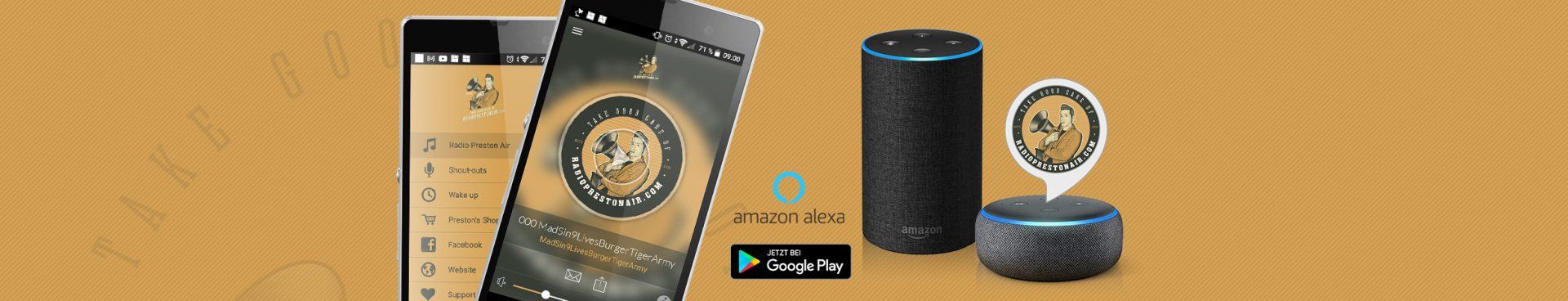 Radio Preston Air empfangen über Android App und Alexa Skill Desktop Teaser Radio Preston Air empfangen über Android App und Alexa Skill
