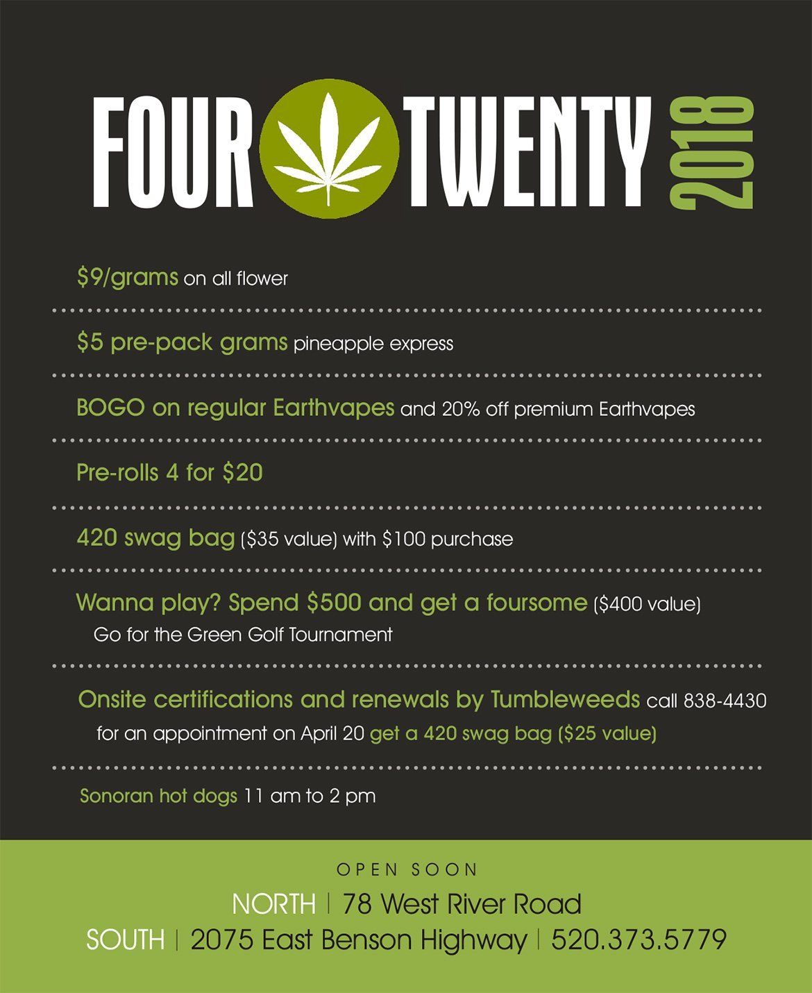 A poster for a four twenty 2018 event
