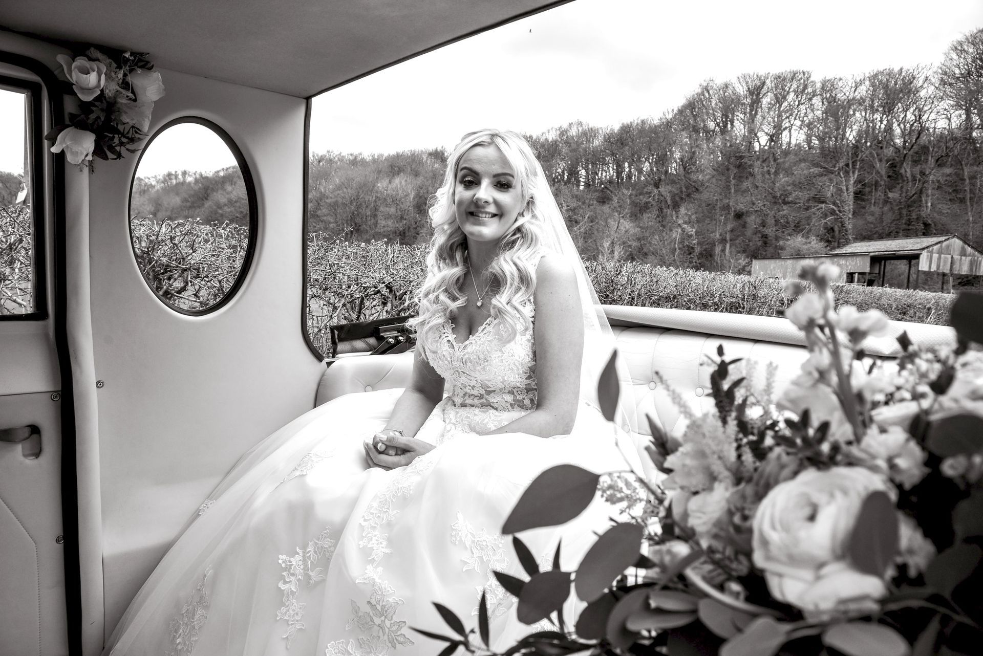 Bride in Wedding Car