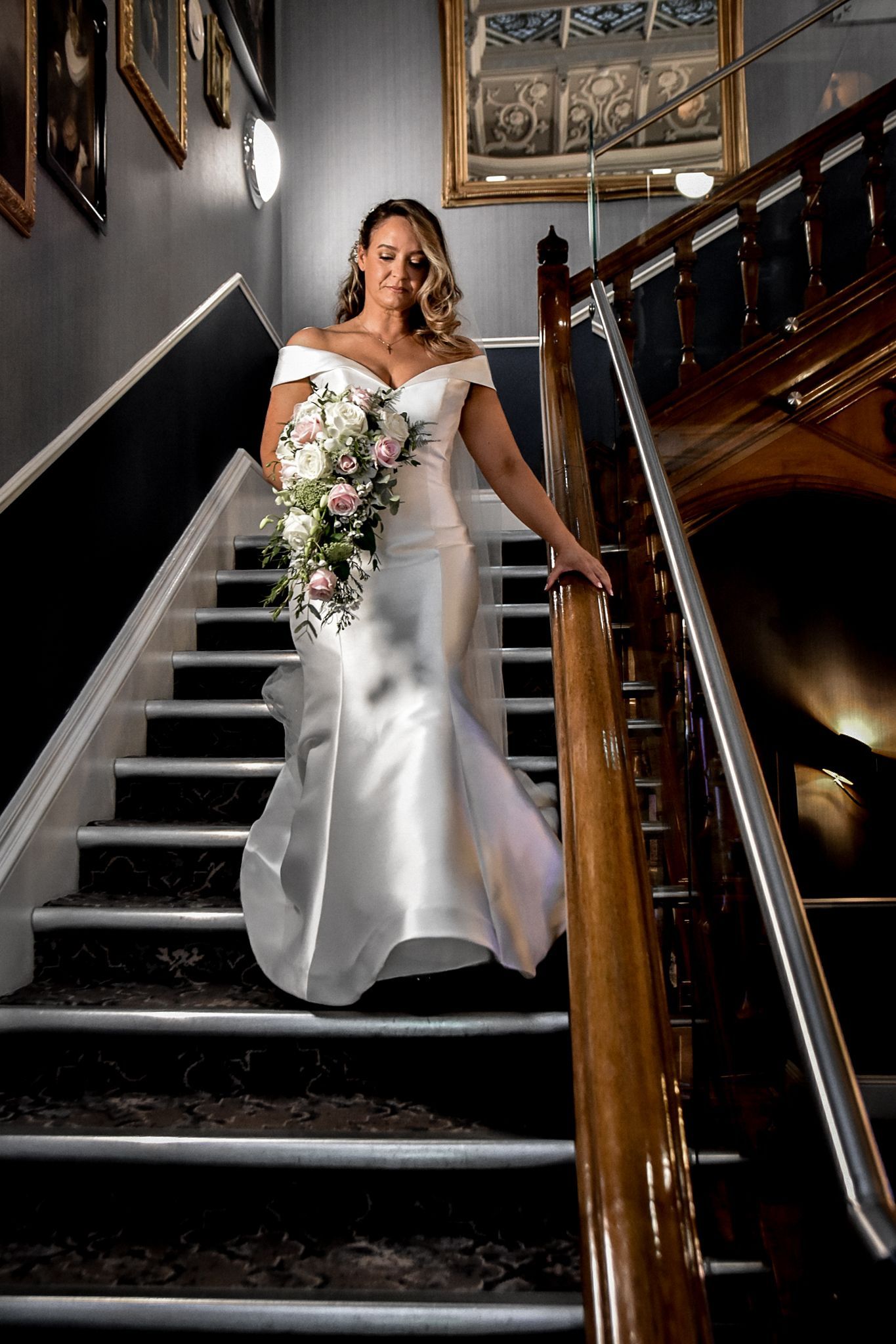 Wedding Bride on Stairs