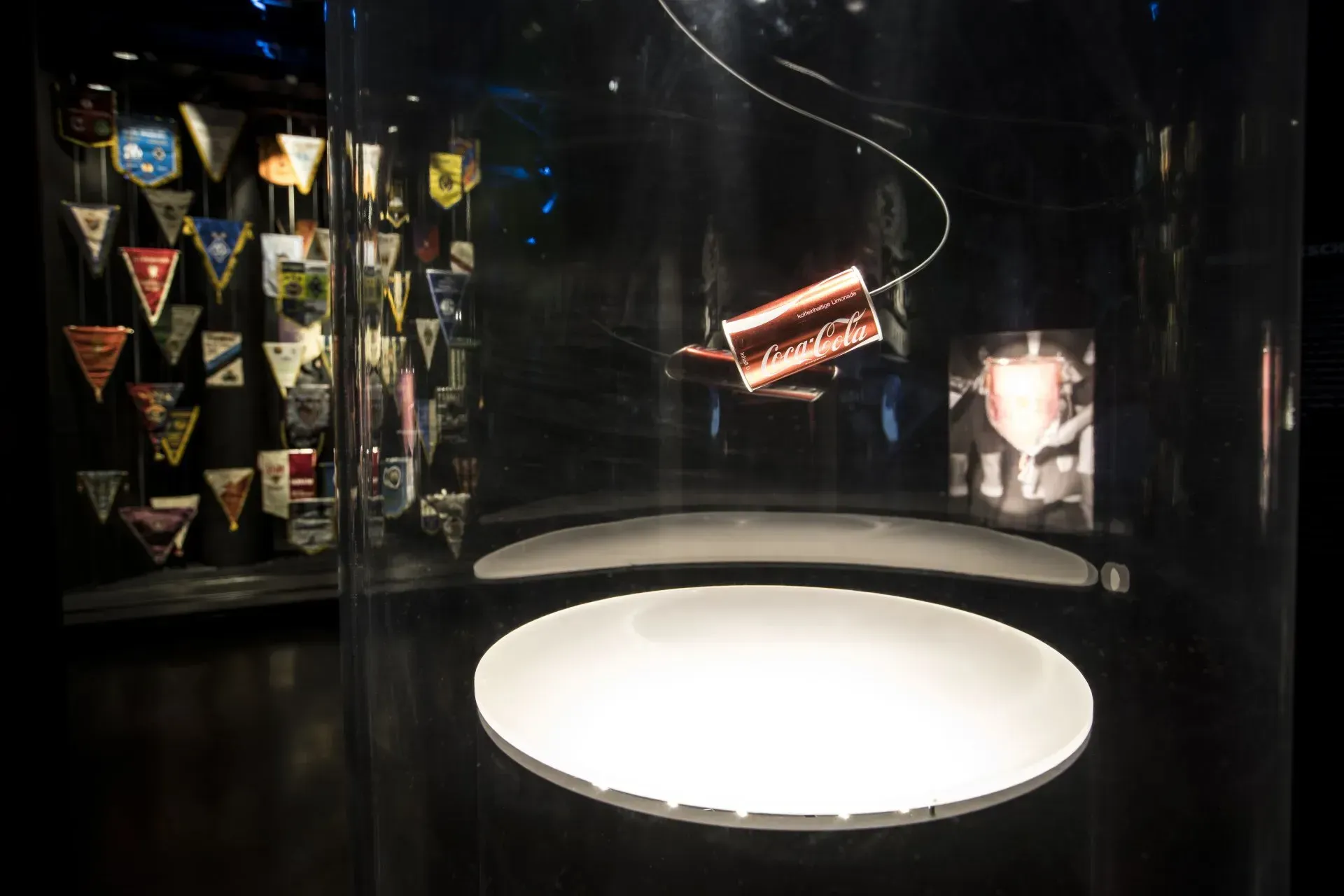 Fohlen Welt Coca Cola Dose in Vitrine