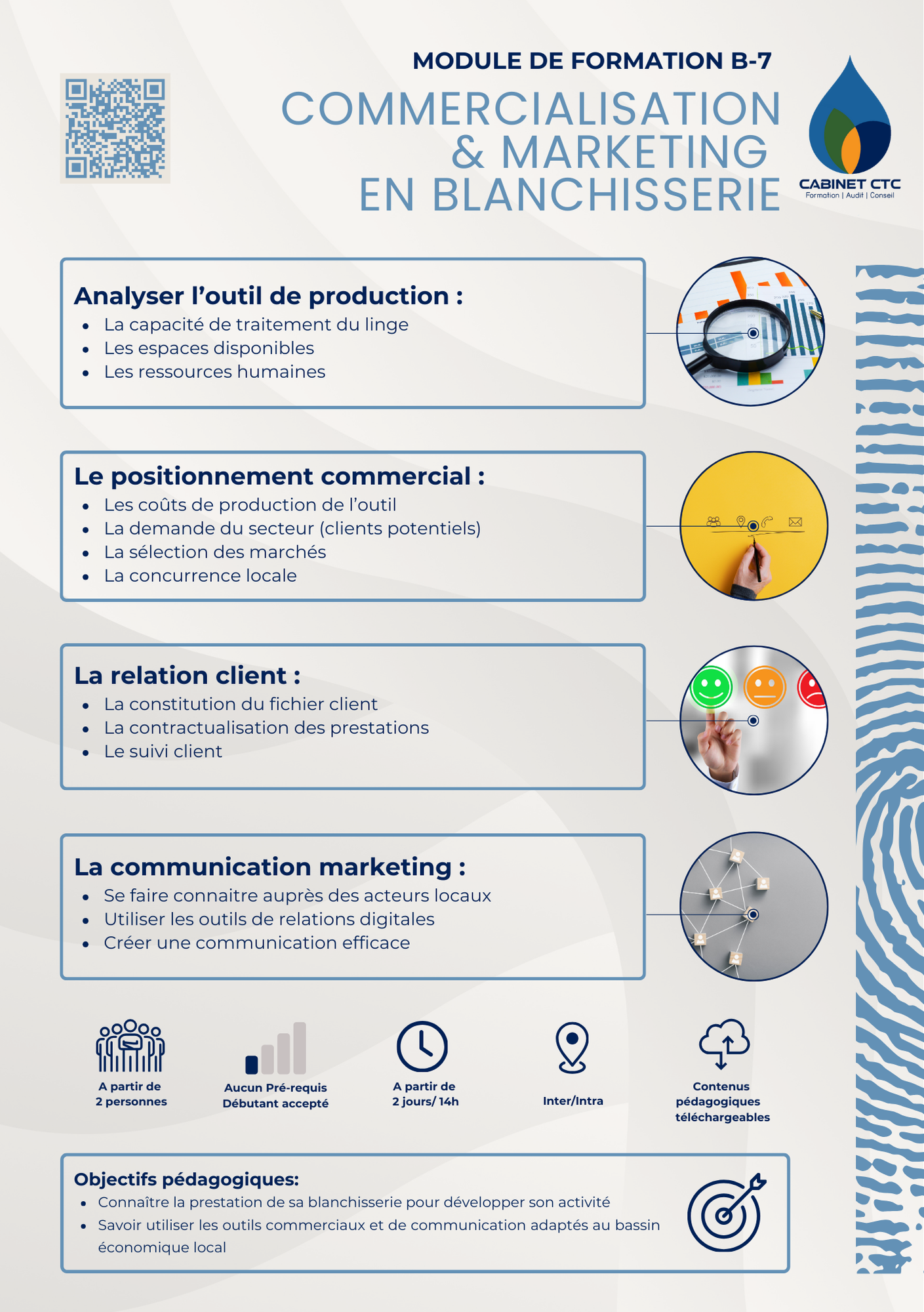 Programme formation Commercialisation & Marketing en blanchisserie Commercialisation & Marketing en blanchisserie