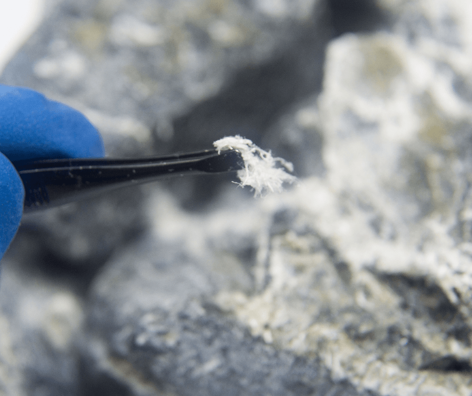 Sample of asbestos fibres up close