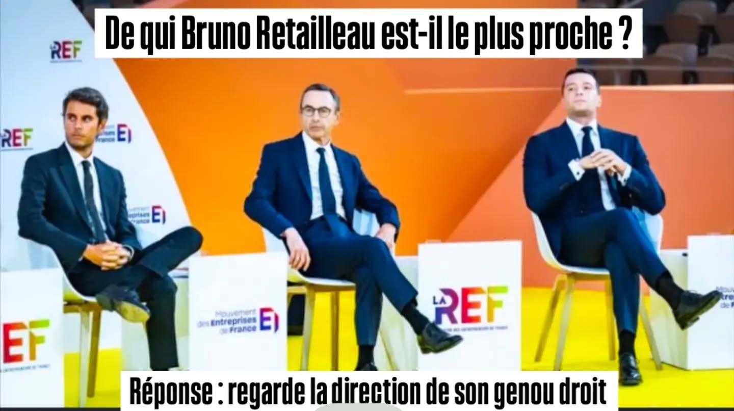 vignette communication non verbale bruno retailleau jordan bardella gabriel attal
