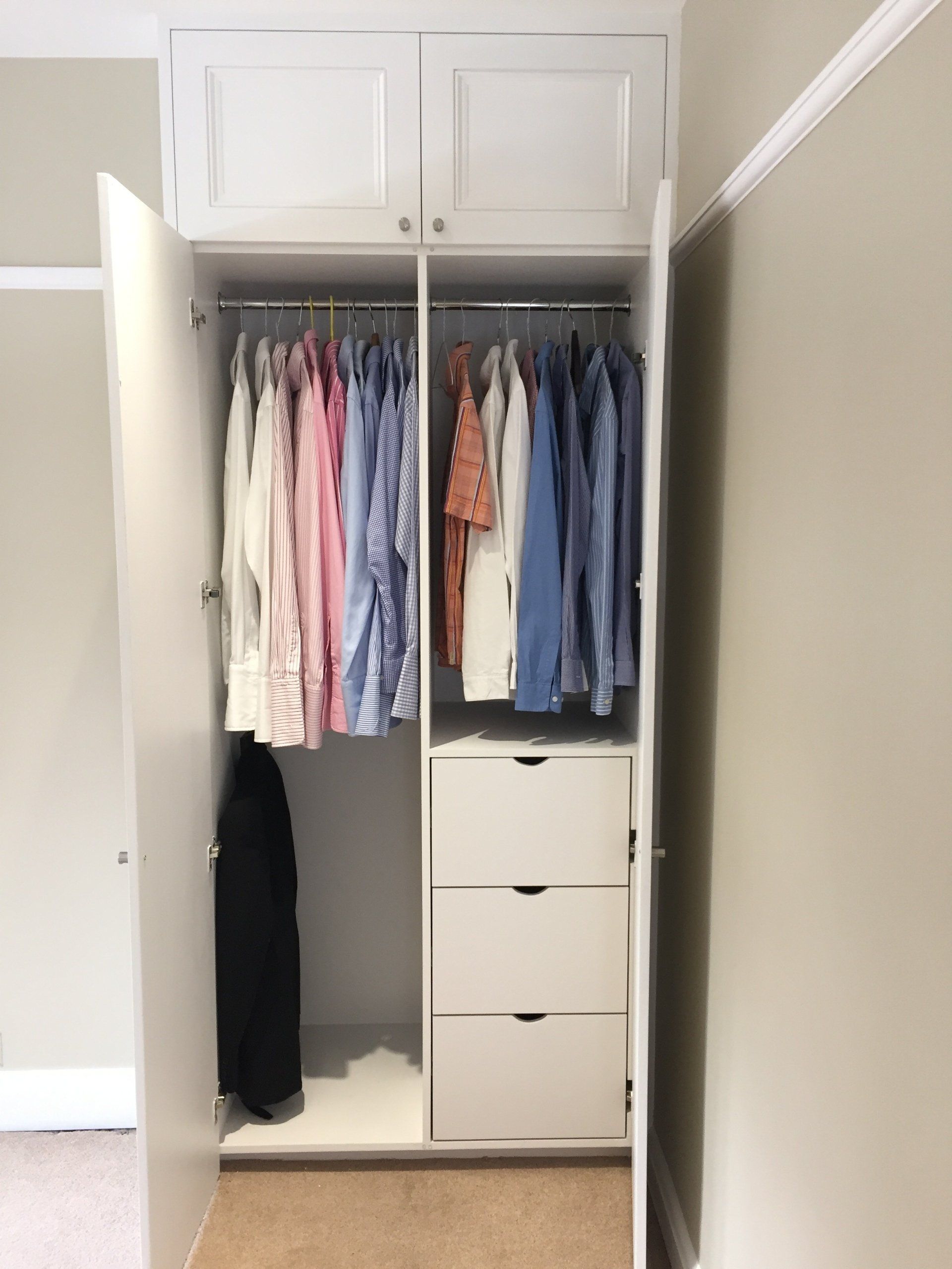alcove fitted wardrobes with drawers and hanging space Twickenham