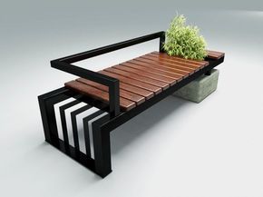 Banc avec jardinièr
