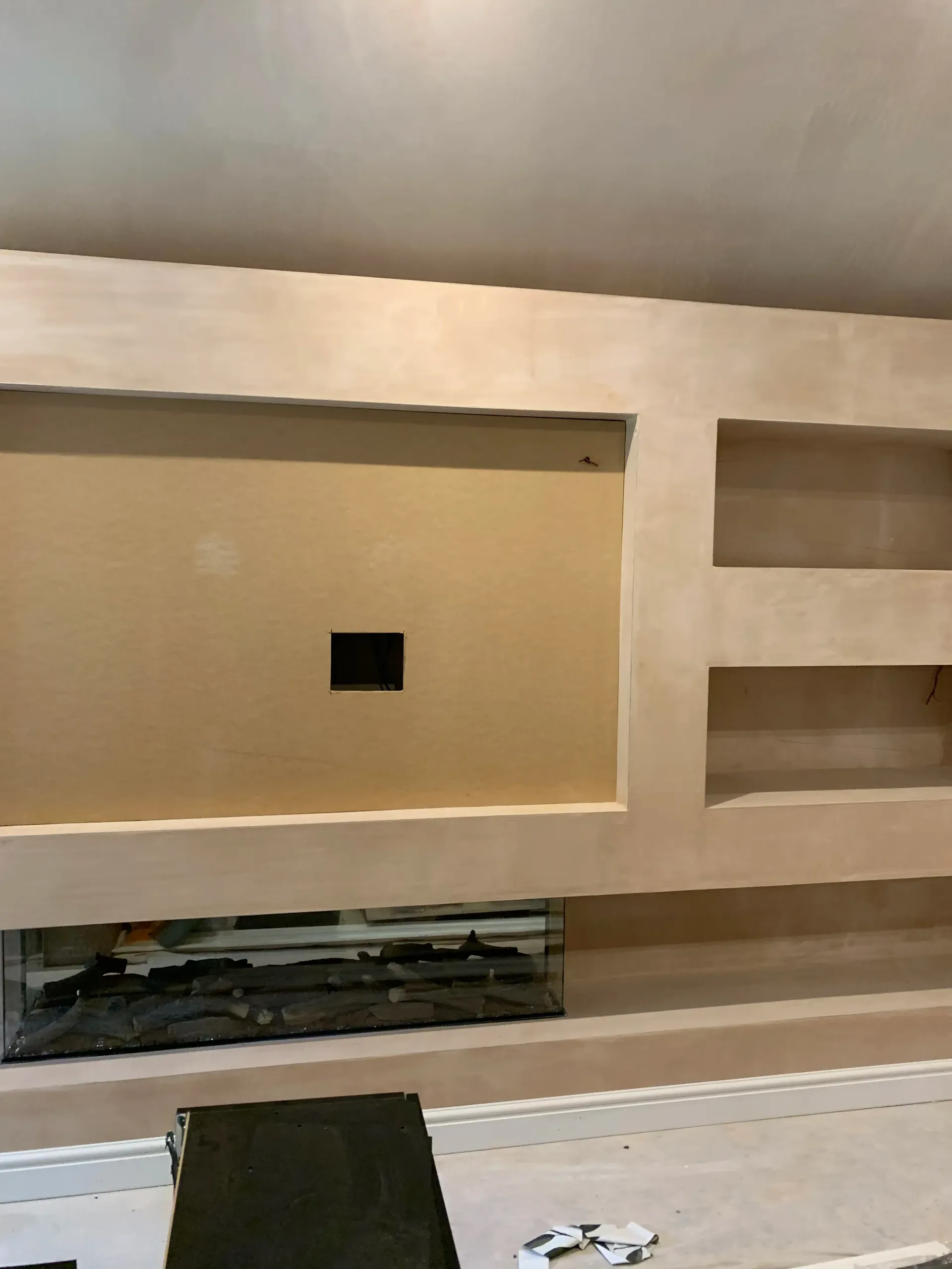 New Plaster: Before Spray Painting Emulsion