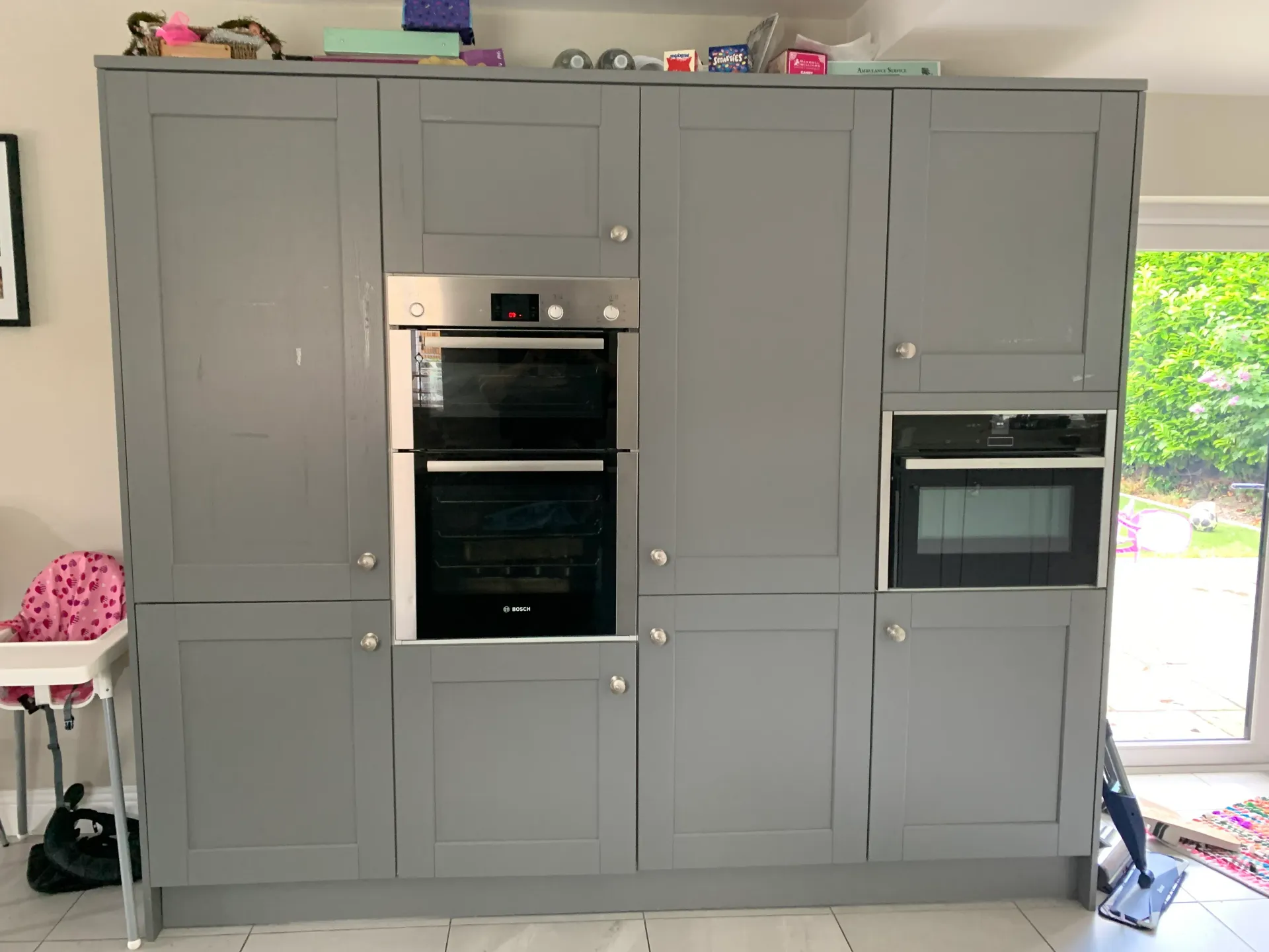 Kitchen units before respray