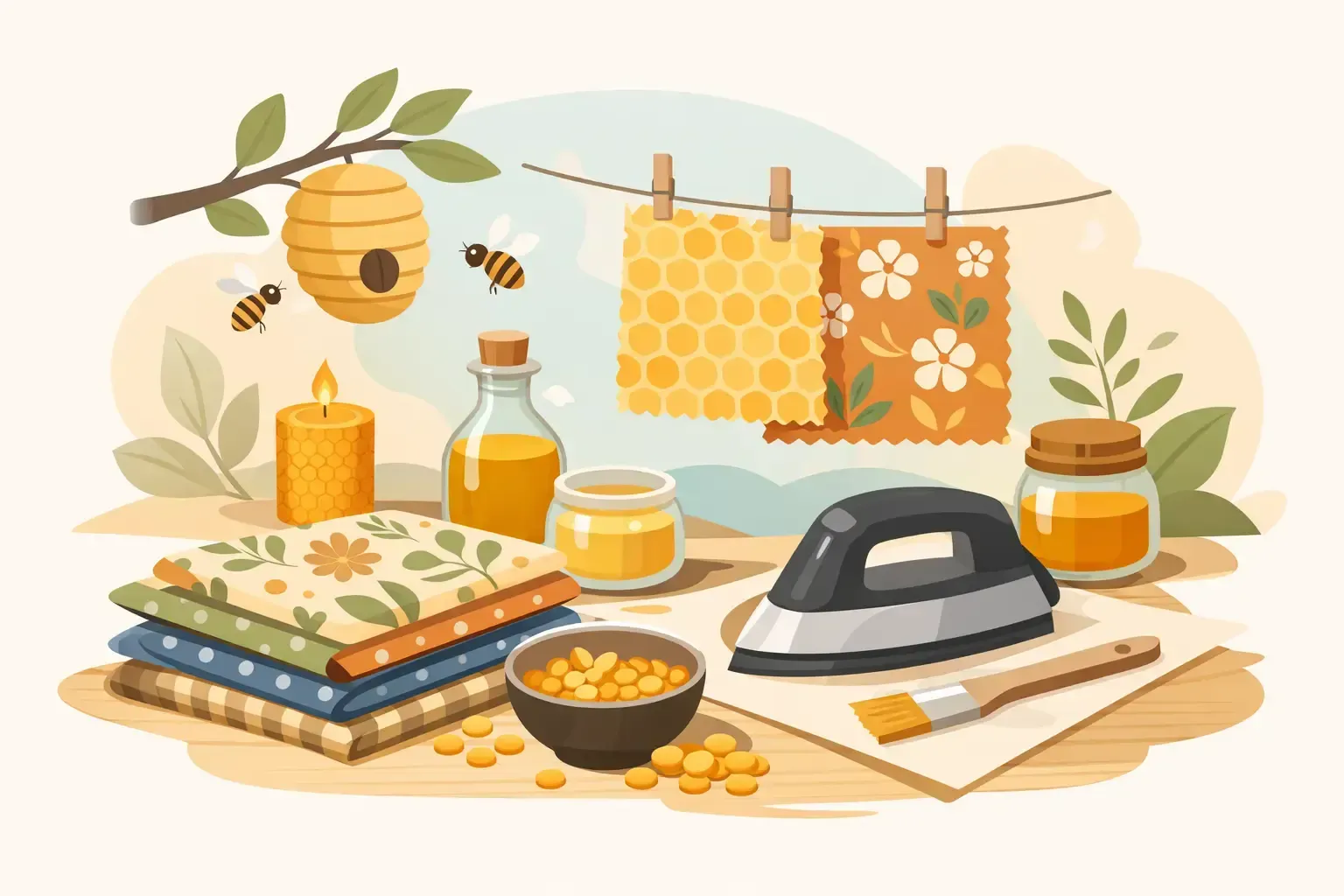 Symbolbild für die Herstellung von Bienenwachstüchern mit Bioland-Bienenwachs
