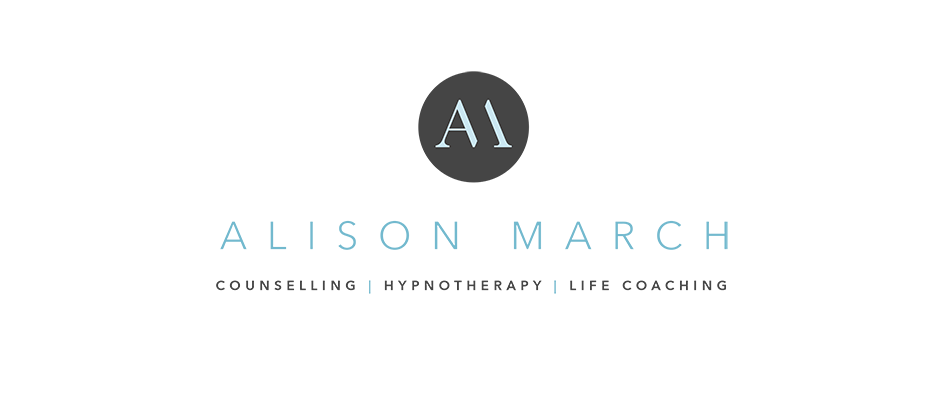 Logo design for Alison March, Life Coach. A clean, modern design reflecting Alison's calm and assured care with her clients