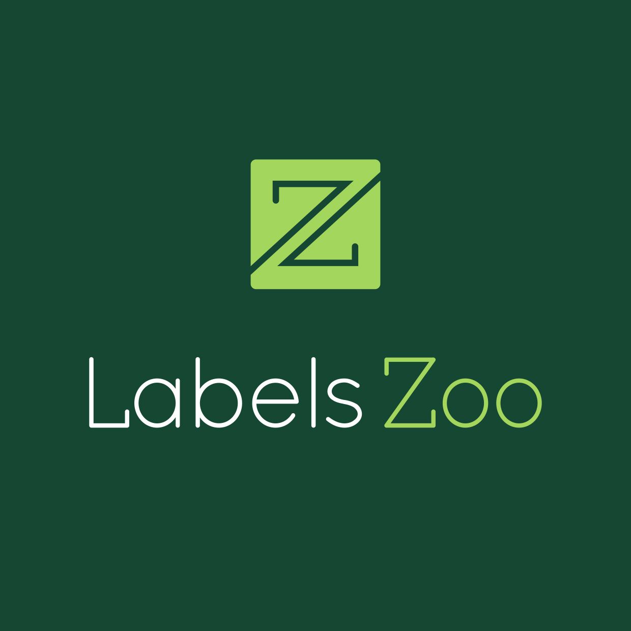 Logo design for Labels Zoo. The colour palette used successfully reflects their fresh vision and eco-friendly credentials