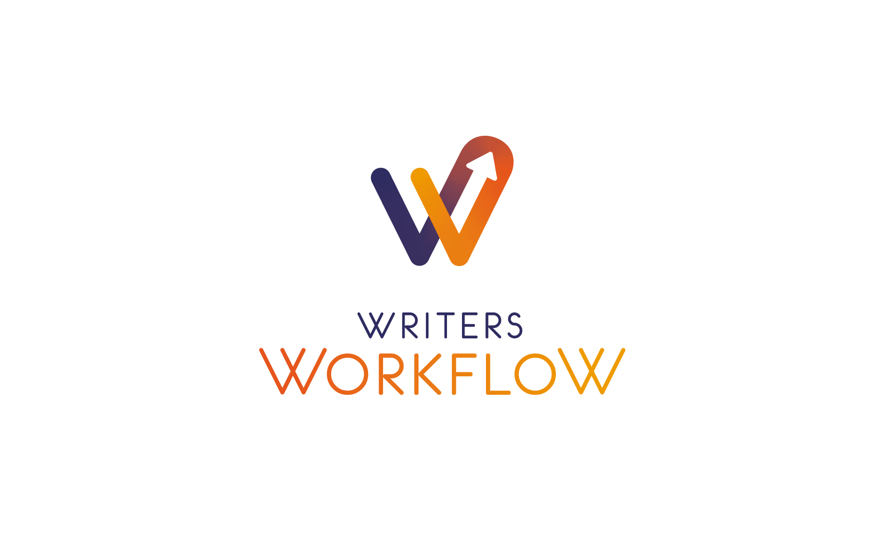 Modern and bold logo design for Writers Workflow featuring positive graphical elements referencing growth and achievement