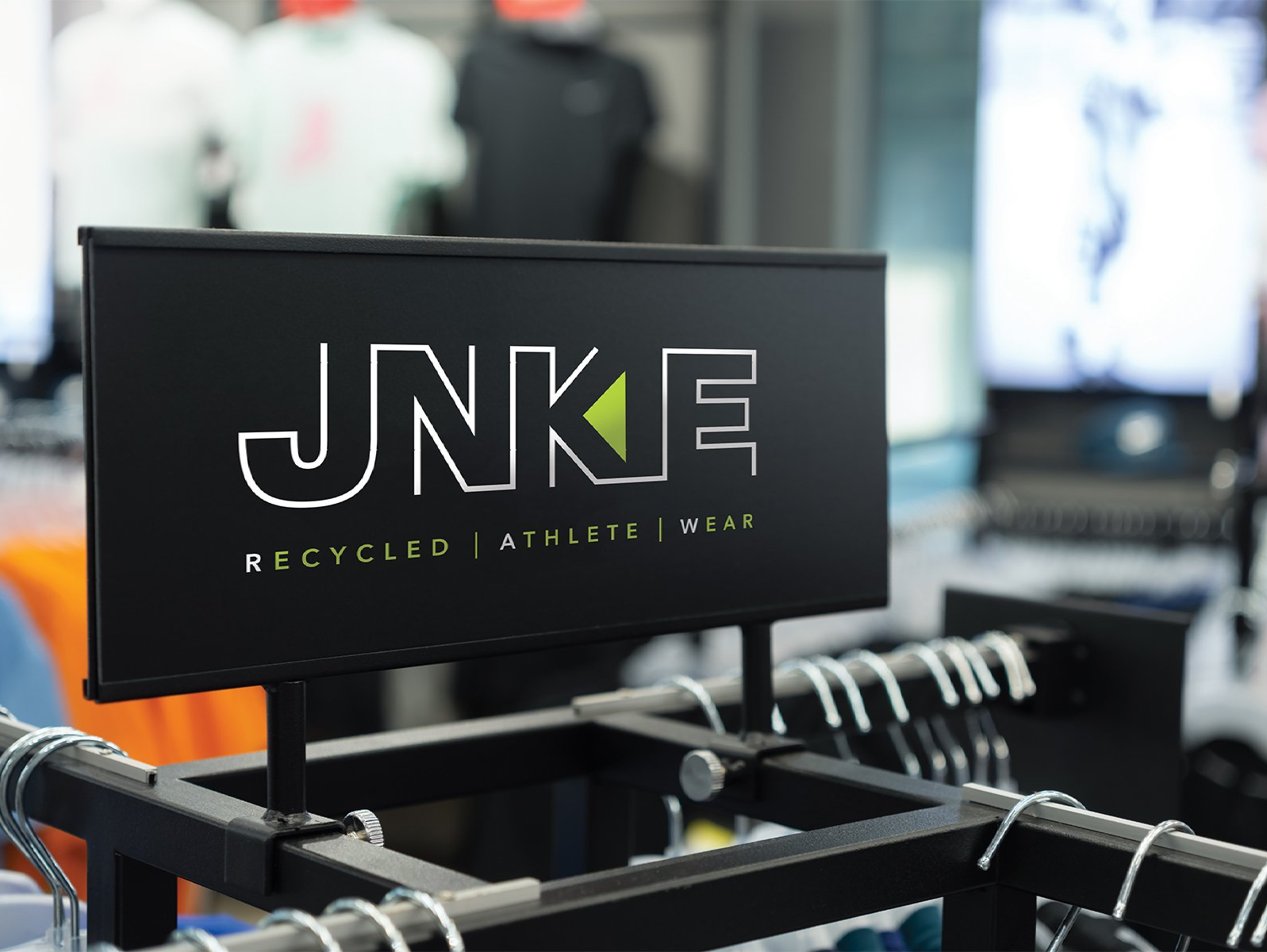Contemporary and adaptable logo design for JNKIE, a forward-thinking brand supplying recycled, on-trend sportswear