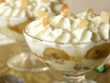 Bananes à la crème fouettée Bananes à la crème fouettée