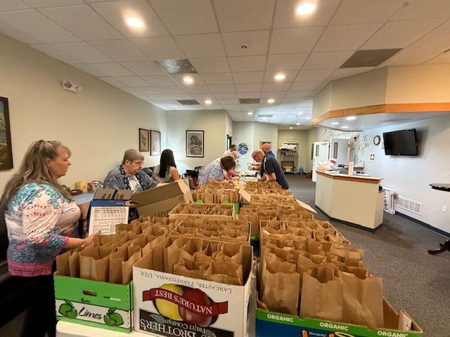 Son Light Bible Church Feed the Hungry Food Preparation. Bagged Lunches