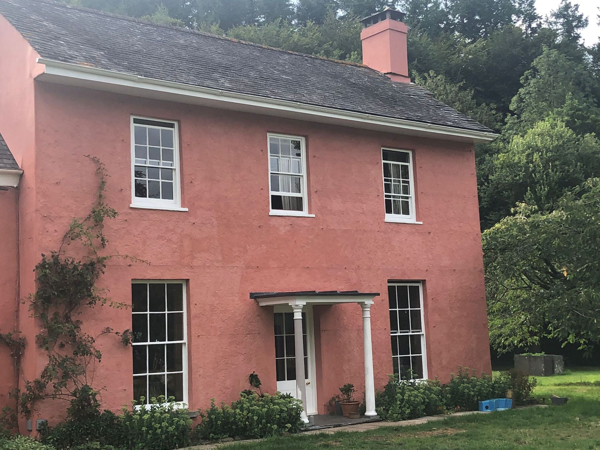 Local Totnes decorator painting hallway and staircase
