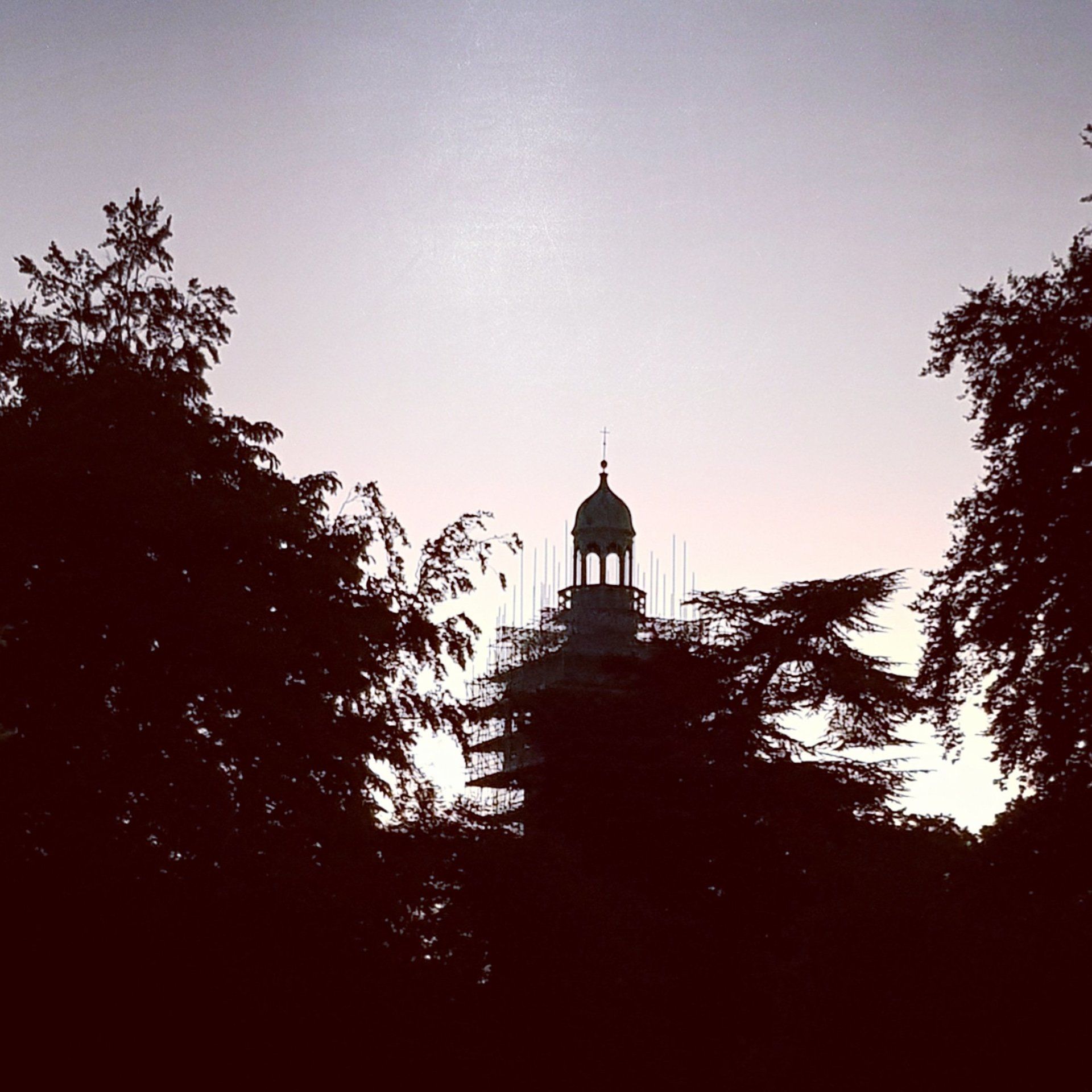 Loughborough's Carillon memorial site in black and white