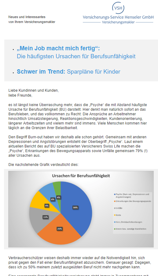 „Mein Job macht mich fertig“: Die häufigsten Ursachen für Berufsunfähigkeit Schwer im Trend: Sparpläne für Kinder. Ihr Versicherungsmakler München berät Sie gerne.