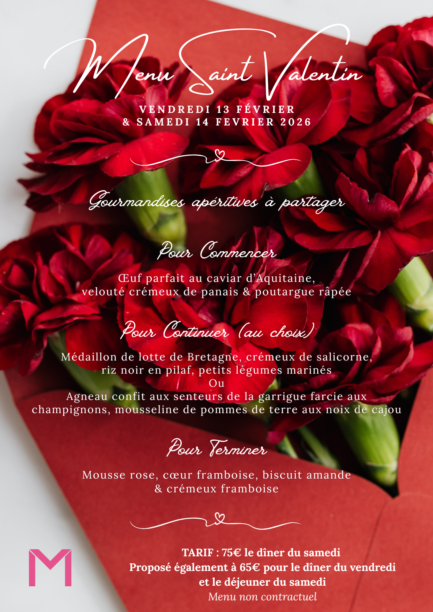 Menu Saint Valentin
