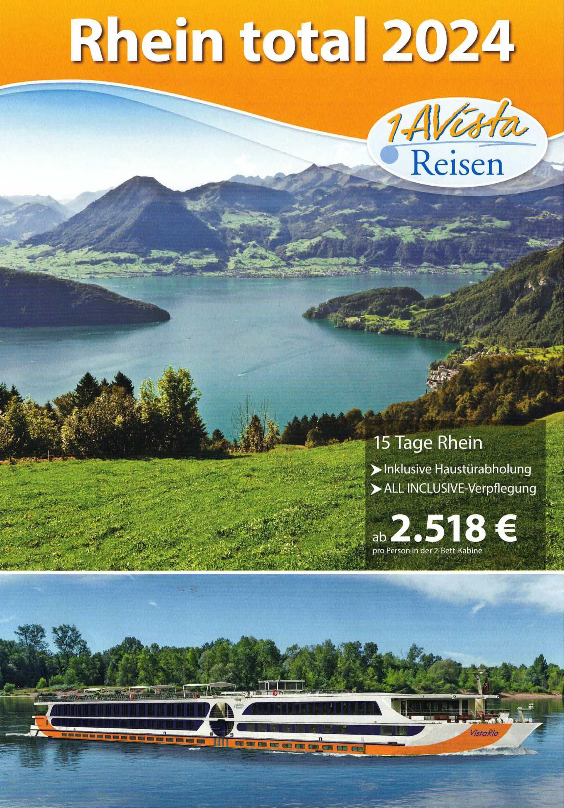 Der Rhein in seiner ganzen Pracht / Romantisches Mittelrheintal und Loreley / 5 Länder in zwei Wochen Flusskreuzfahrt mit MS VistaRio ****