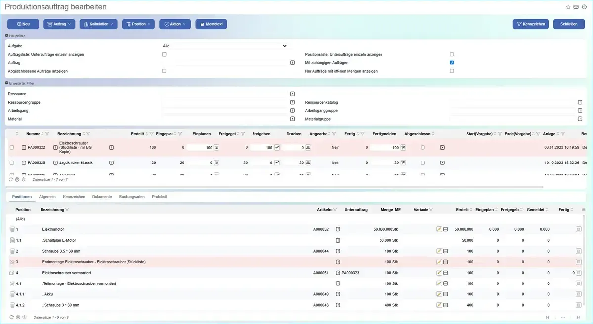SOS - Software Myfactory PPS Aufträge