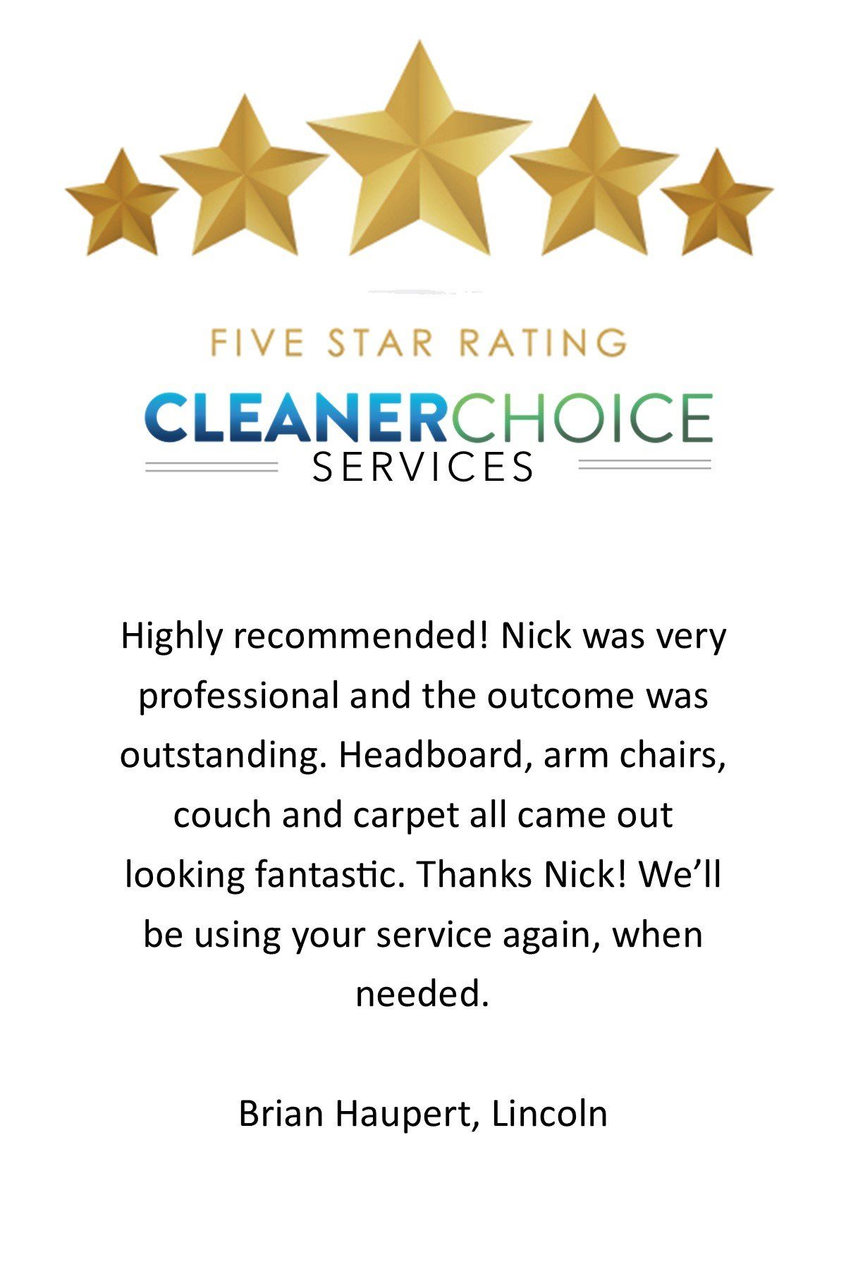 5 Star Google Review in Specials