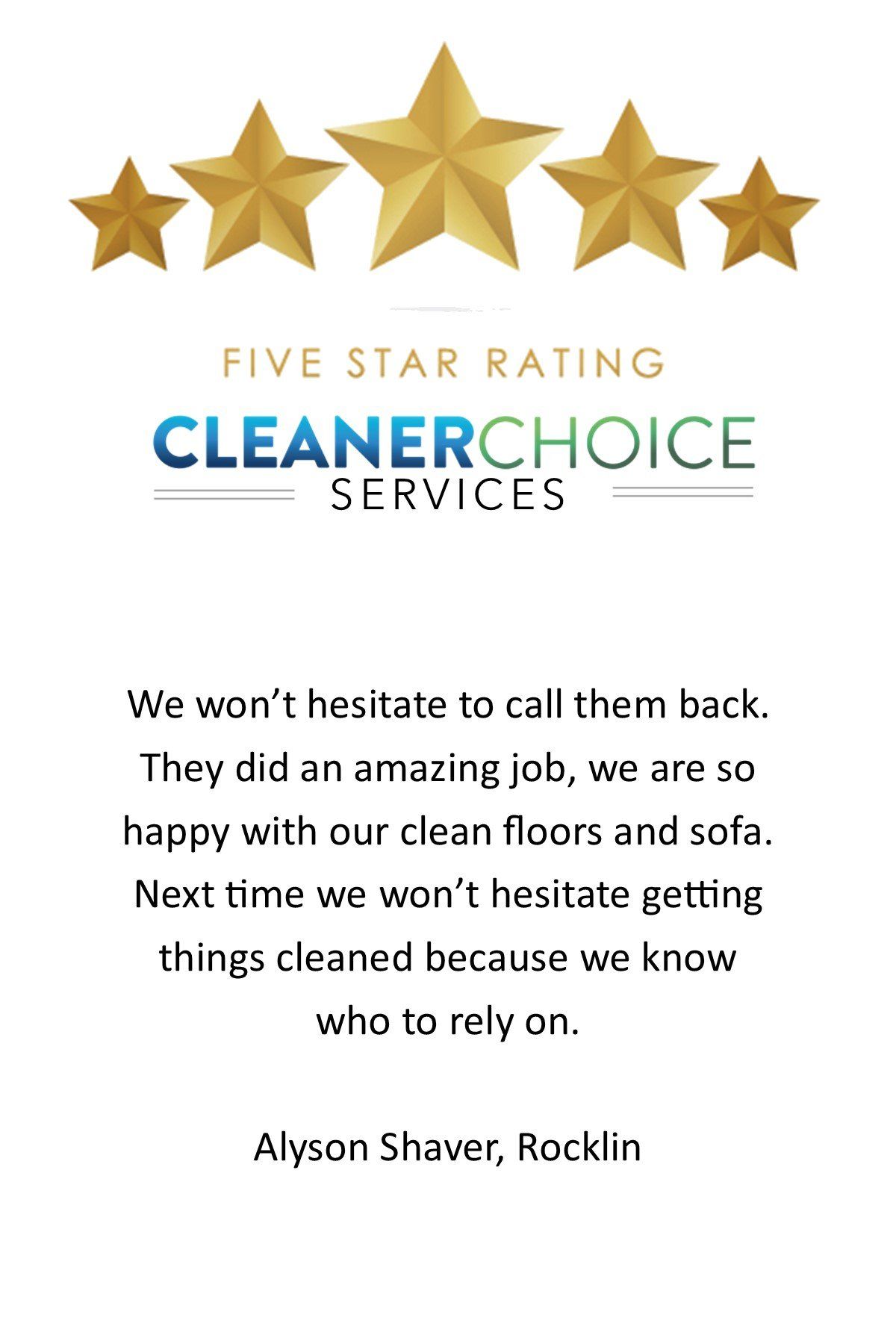 5 Star Google Review