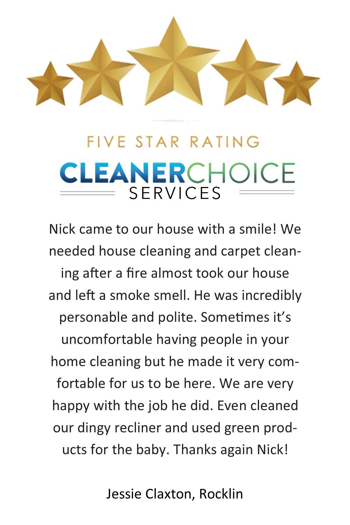 5 Star Google Review in Rocklin