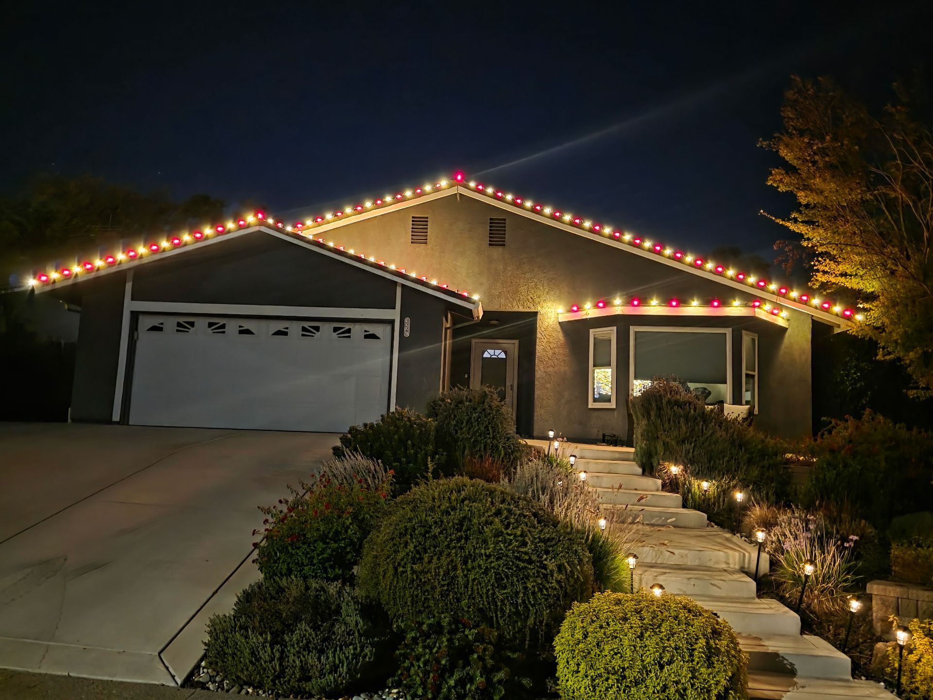 This elegant Christmas Light display was adored by many. Our customer was so thrilled with how her Christmas Lights turned out in Rocklin.