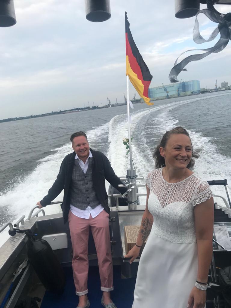 Da machten wir eine kurze Speed fahrt für die Teilnehmer einer Hochzeit die auf Hiddensee stattfand.