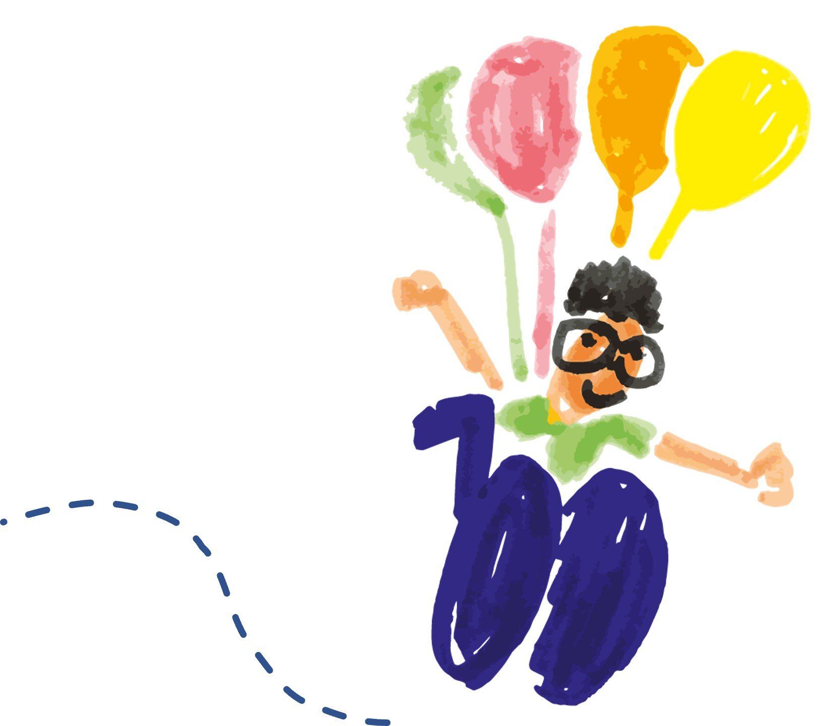 Dessin Fauteuil roulant avec ballons